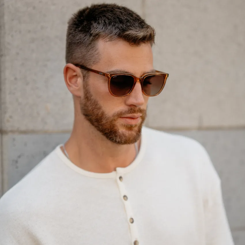 ABNER Unisex Polarized Sunglasses in Crystal Brown by WMP Eyewear