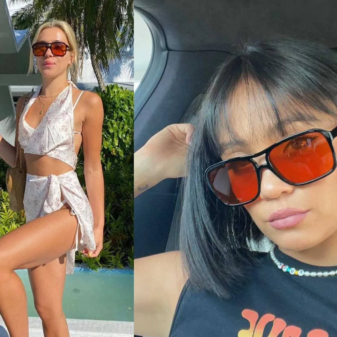 Alfie INDY Vintage-Inspired Orange Sunglasses