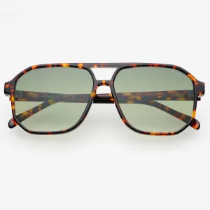 Billie Aviator Sunglasses - Tortoise/Green