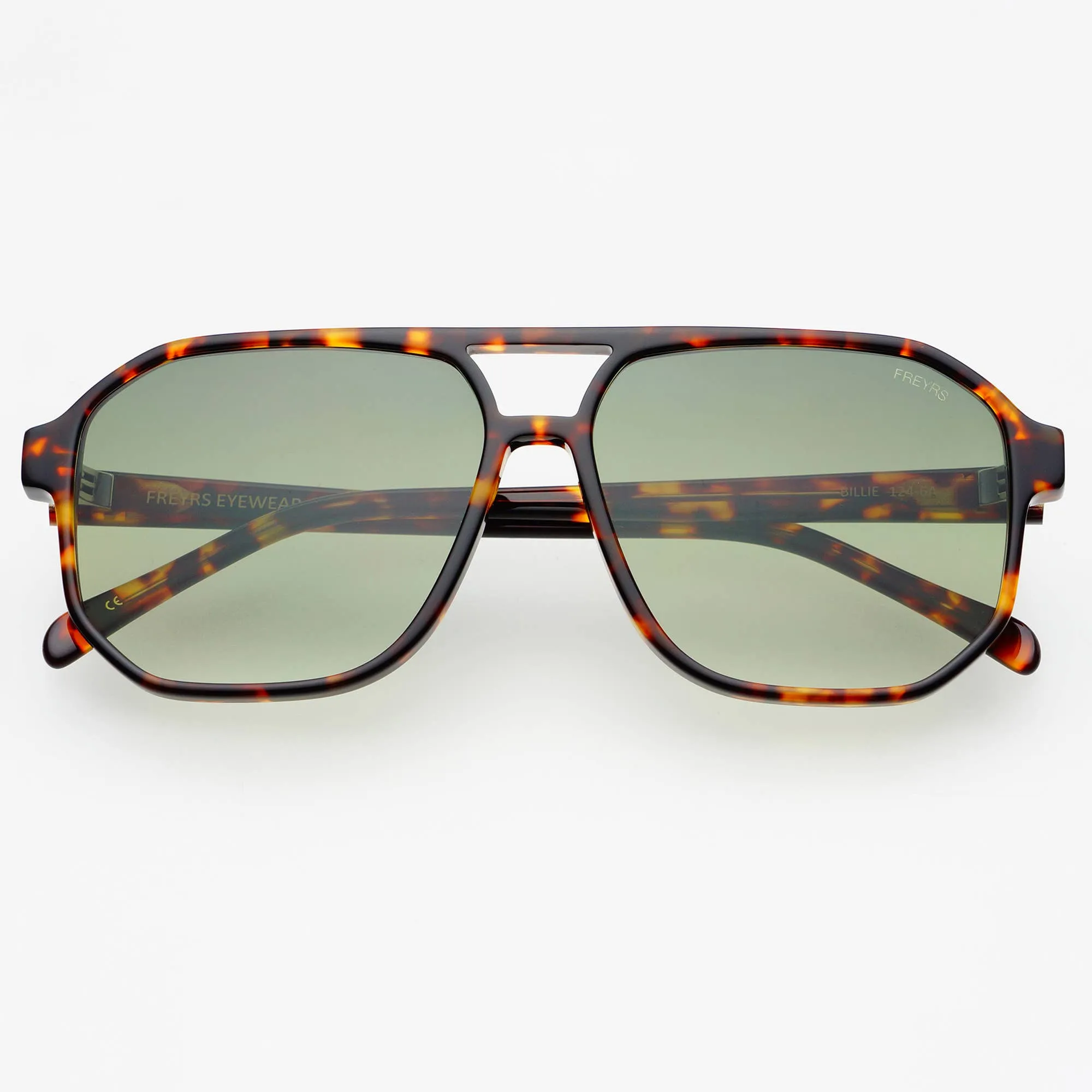 Billie Aviator Sunglasses - Tortoise/Green