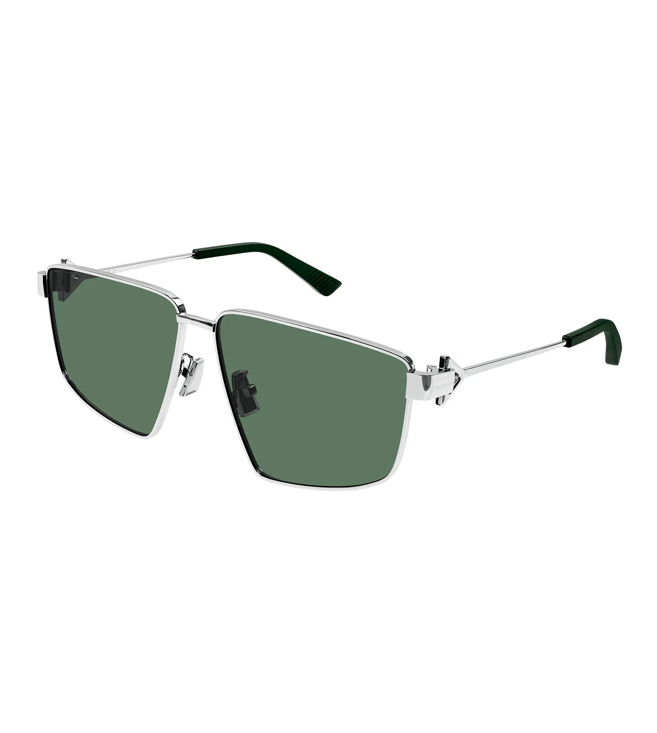 Bottega Veneta Unisex Green Rectangular Sunglass
