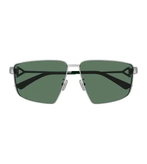 Bottega Veneta Unisex Green Rectangular Sunglass