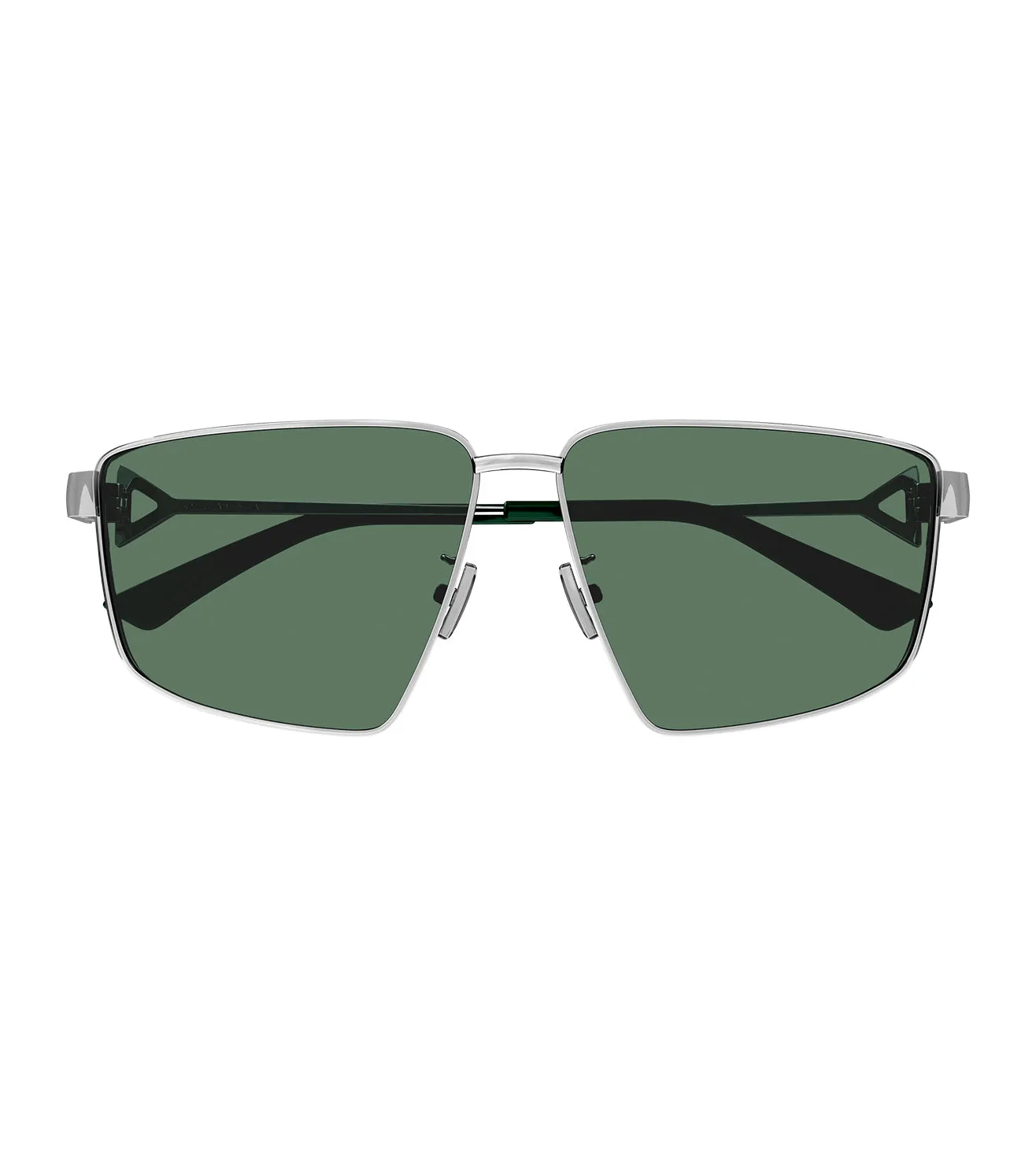 Bottega Veneta Unisex Green Rectangular Sunglass