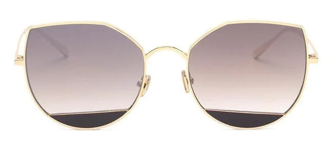 Brand Designer Sunglasses Round vintage metal cat eye Sun glasses