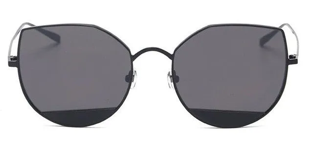 Brand Designer Sunglasses Round vintage metal cat eye Sun glasses