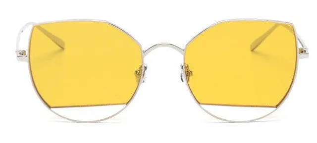 Brand Designer Sunglasses Round vintage metal cat eye Sun glasses