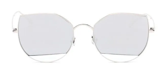 Brand Designer Sunglasses Round vintage metal cat eye Sun glasses
