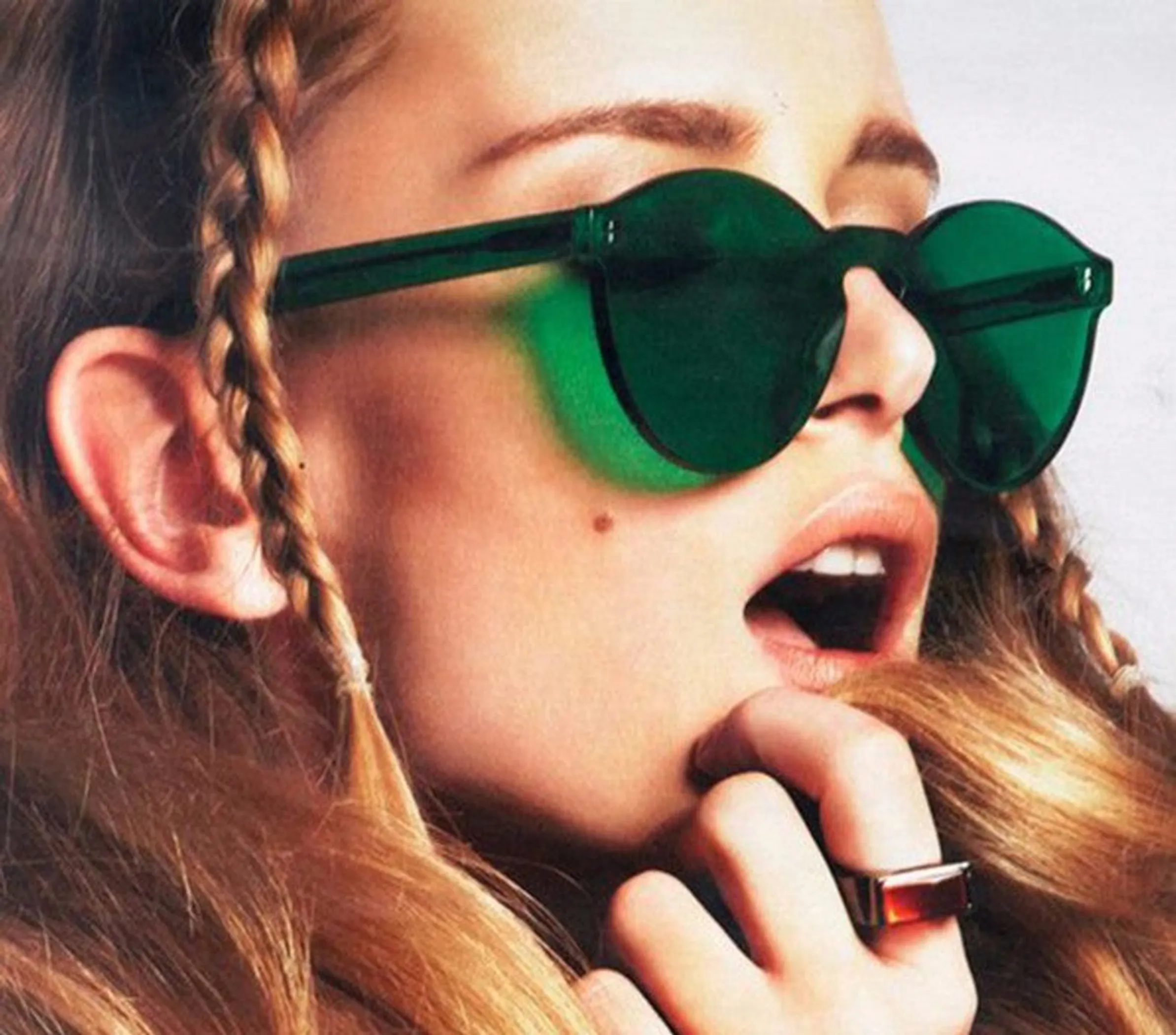 Candy Color Rimless Sunglasses