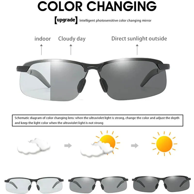 Color-Changing Outdoor Cycling Sunglasses Day&Night Vision Polarized Sunglasses Men's Driving Sunglasses Outdoor Accessories