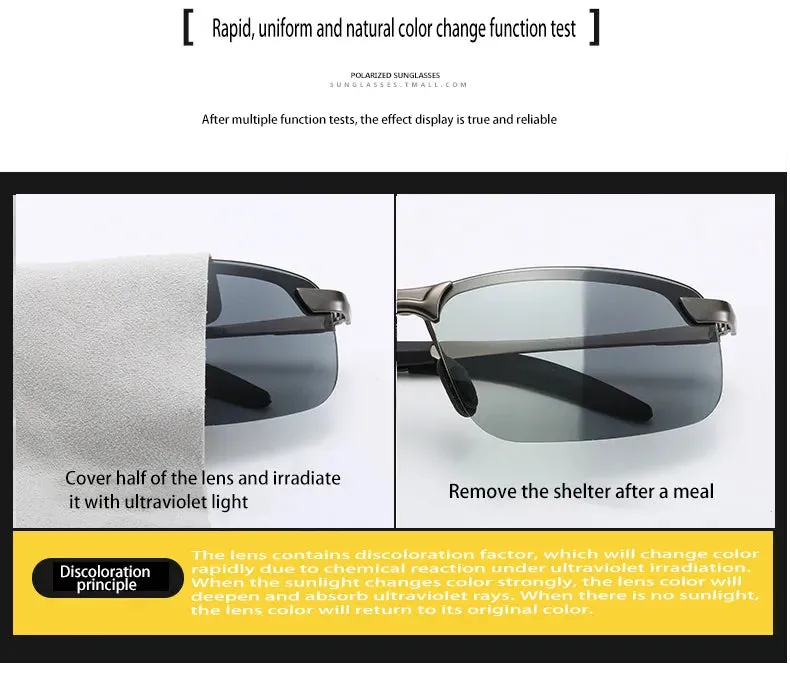 Color-Changing Outdoor Cycling Sunglasses Day&Night Vision Polarized Sunglasses Men's Driving Sunglasses Outdoor Accessories