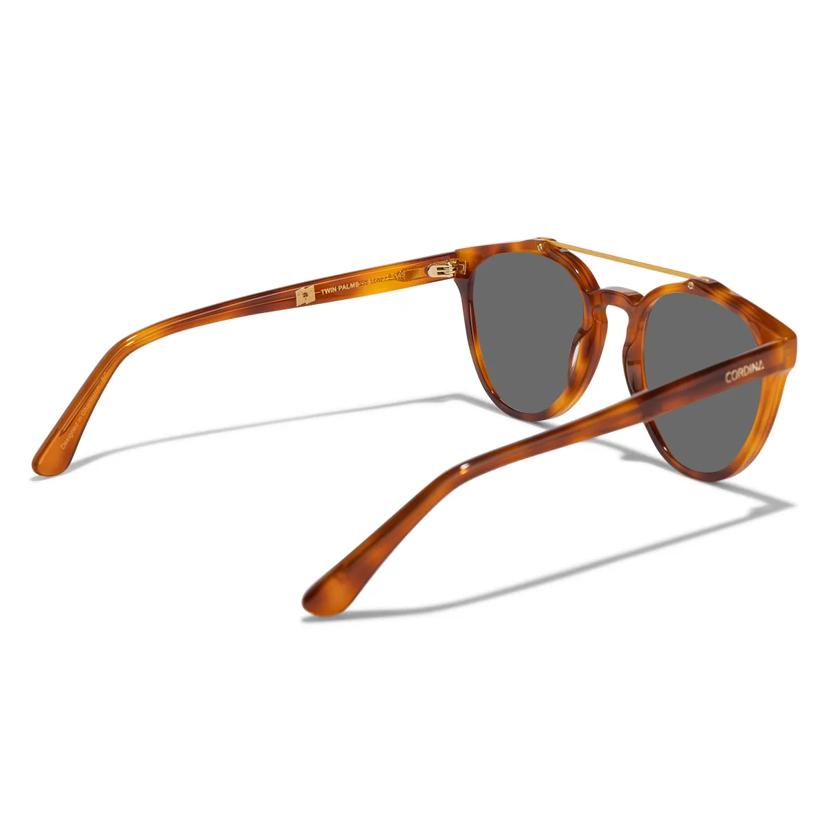 Cordina Twin Palms Sunglasses-Shiny Honey Tort/Grey Polar