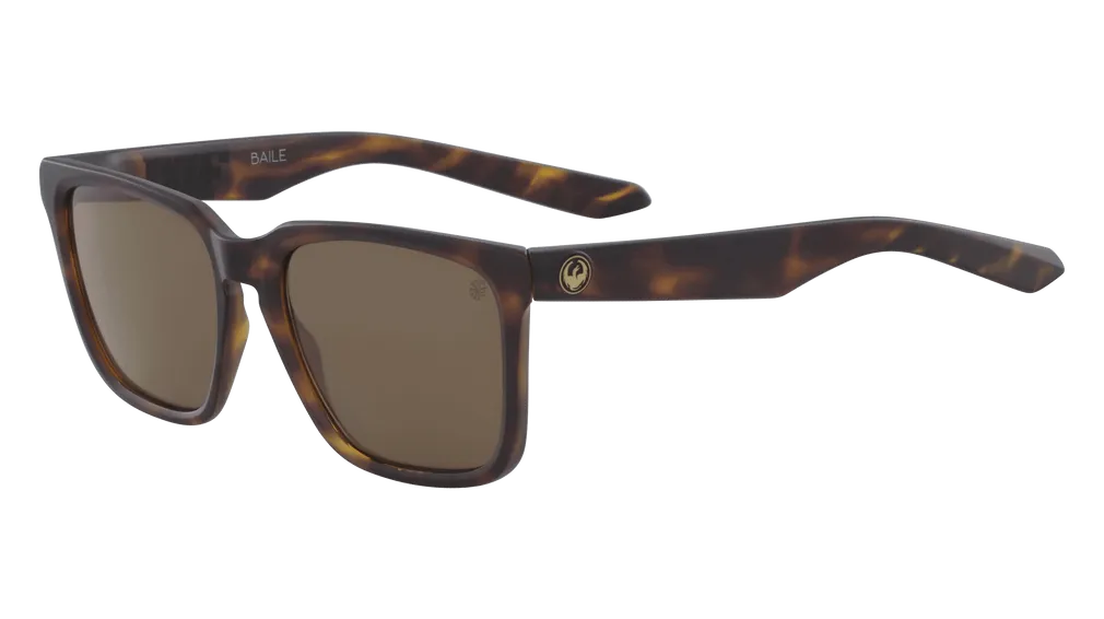 Dragon Alliance Baile LL Polar Sunglasses, Matte Dark Tortoise Frame LL Brown Polar Lens