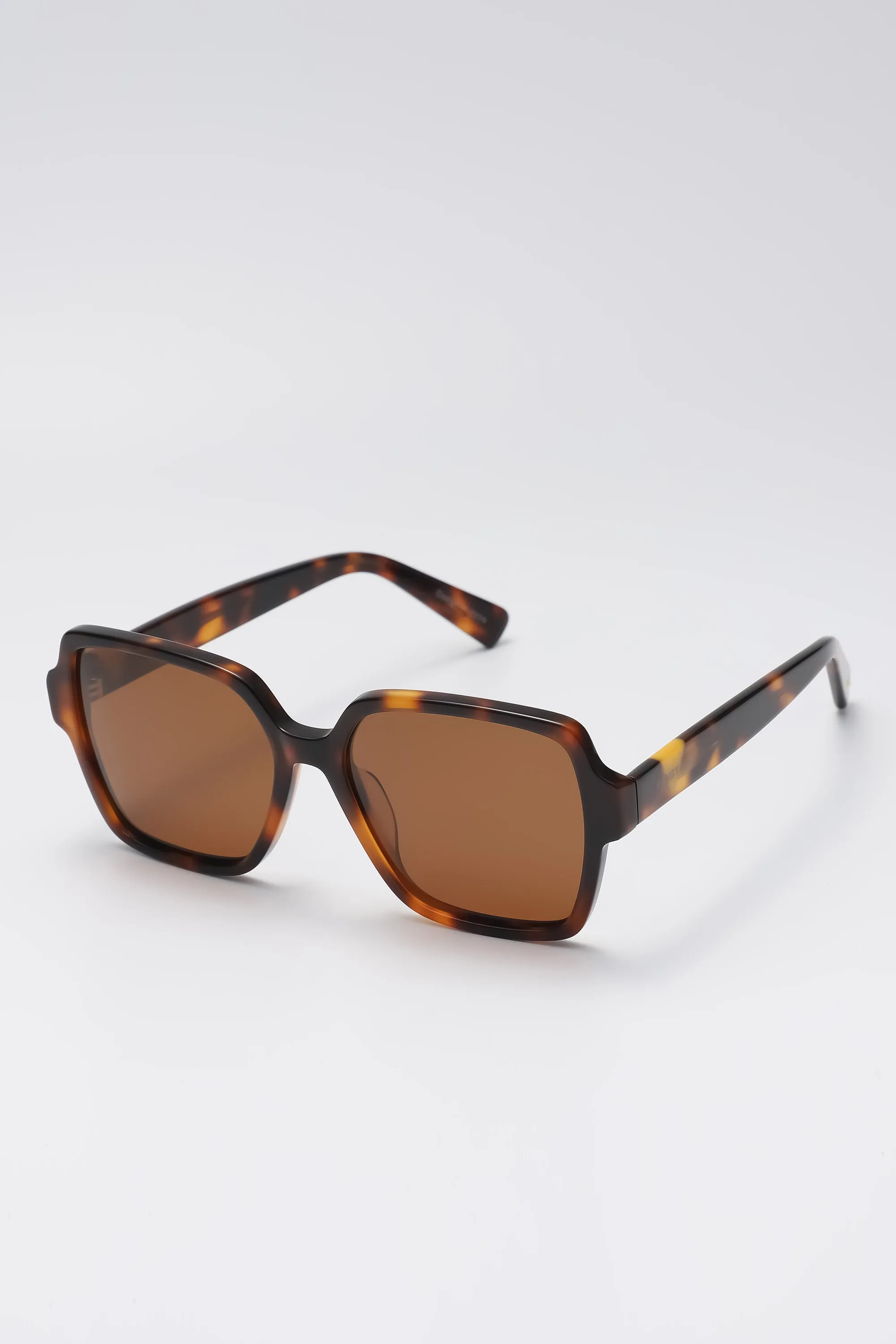 Fangyan | Rectangular Oversized  Brown Sunglasses