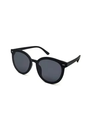 Fantas-Eyes Womens Hotwind Round Plastic Non-Polarized Sunglasses - Black