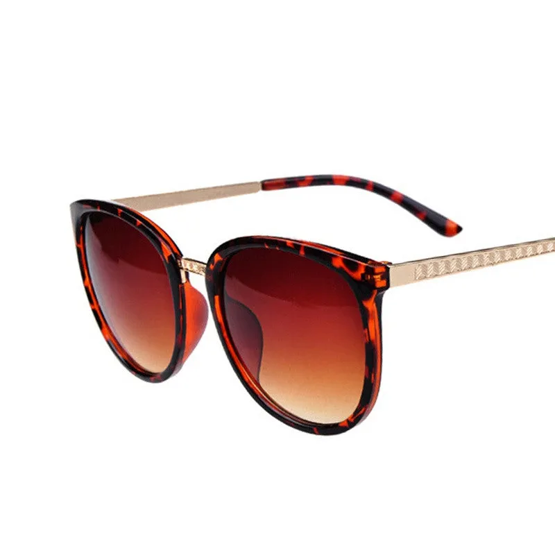 Fashion Retro Sunglasses Women Brand Design Vintage Round Sun Glasses Gafas Metal Temples Sunglass