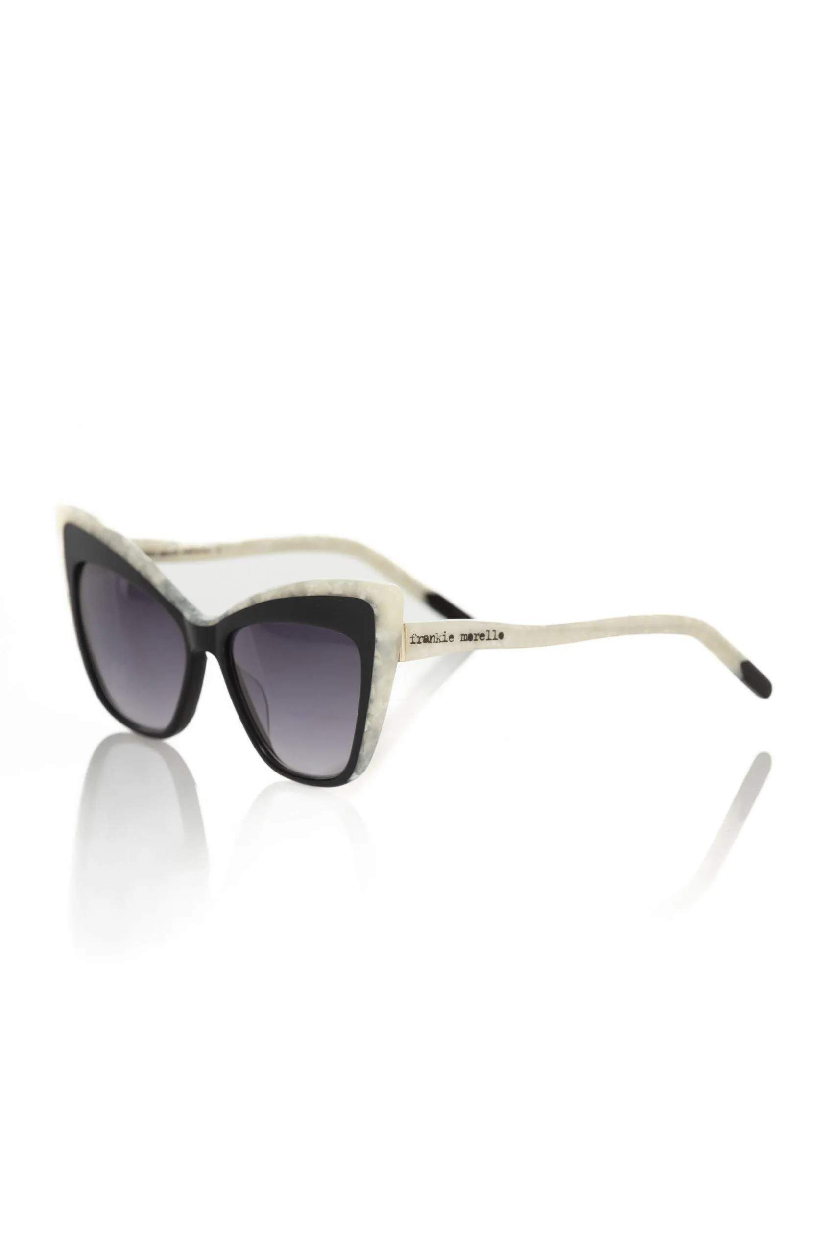 Frankie Morello Black Acetate Women Sunglass