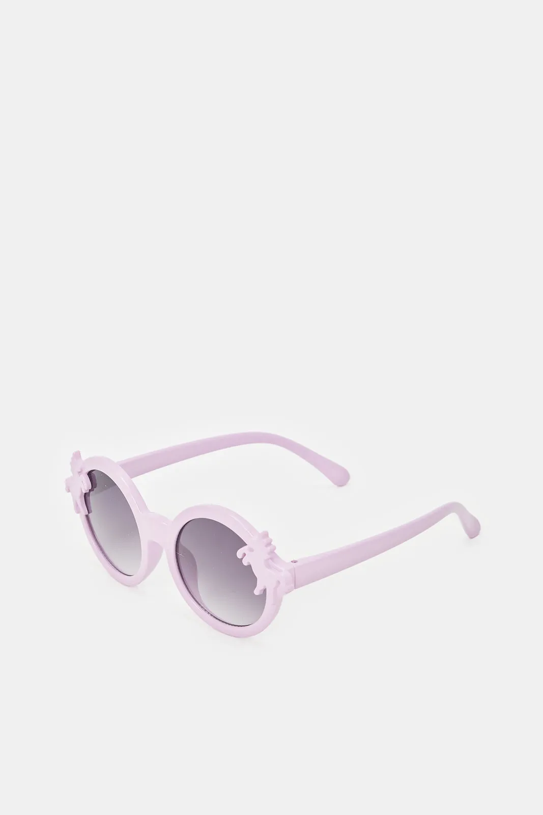 Girls Round Sunglasses With Sequin Embellished Case