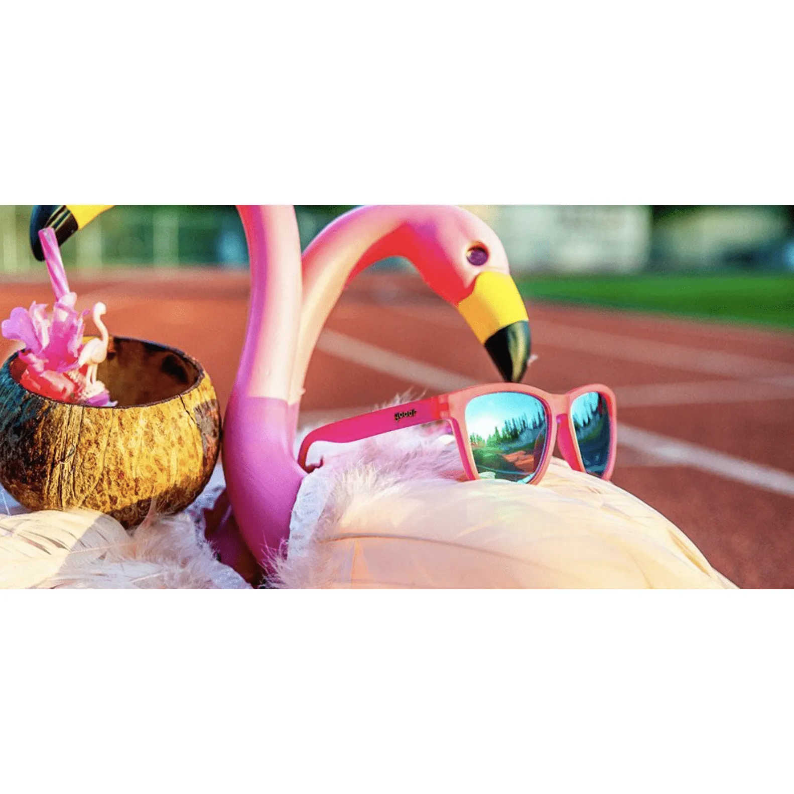 Goodr OGS sunglasses Flamingos on a Booze Cruise