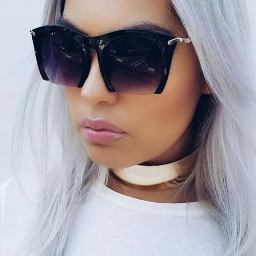 Gradient Leopard Semi Rimless Gold Lined Sunglasses