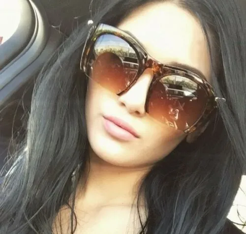 Gradient Leopard Semi Rimless Gold Lined Sunglasses