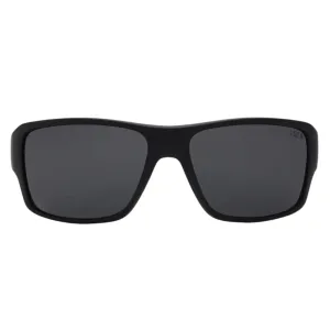 I-Sea Free Bird Wrap Around Polarised Sunglasses - Black Rubber Soft Touch/Smoke Polarized Lens