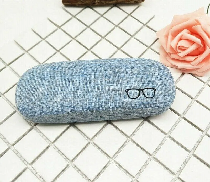 Linen Hard Shell Purple Eyewear/Frame Glasses Case Holder