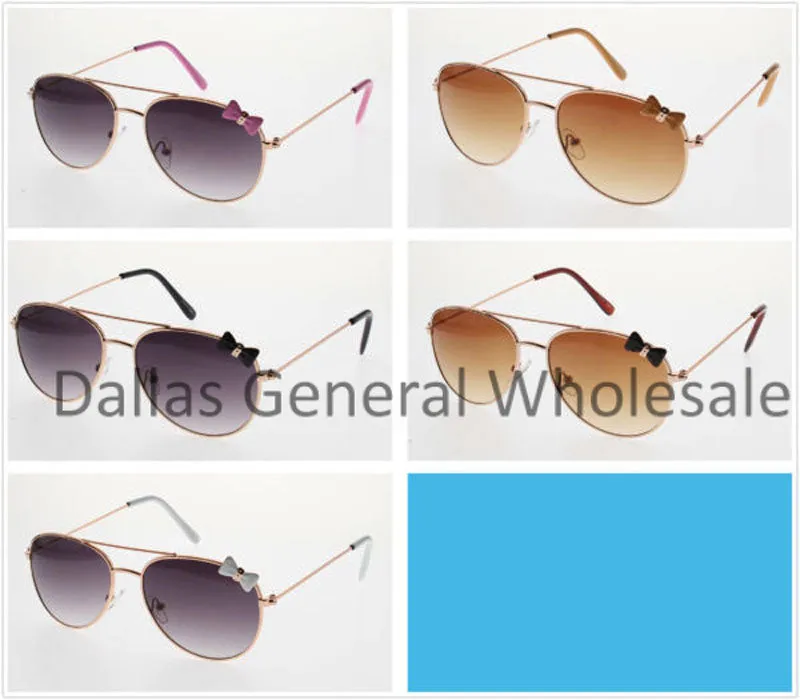 Little Girls Metal Frame Aviator Sunglasses Wholesale