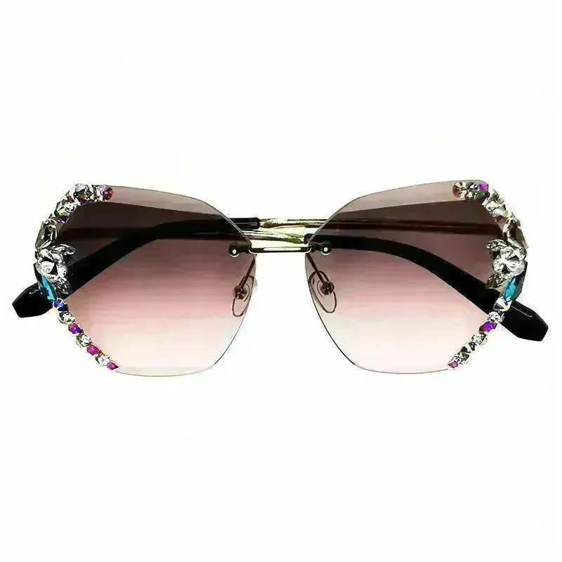 Luxury Rhinestone Square Sunglasses for Women Fashion Outdoor Shades