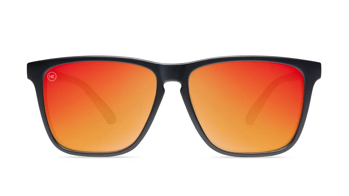 Matte Black / Red Sunset Fast Lanes Polarized Sunglasses