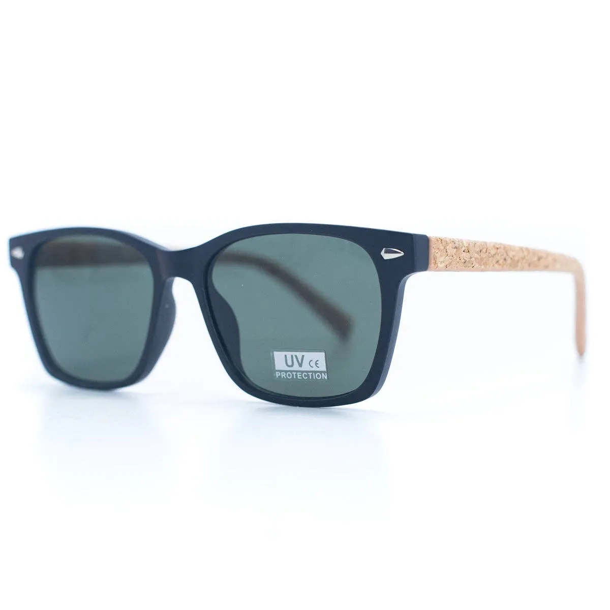 Men's Cork Sunglasses with UV Protection Lenses and Glasses L-527（Included case）