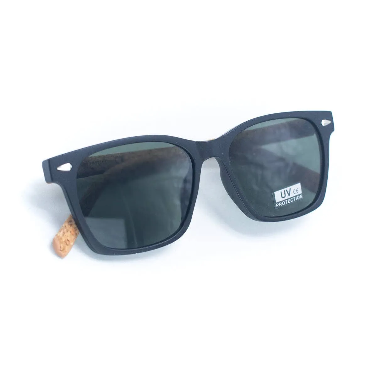 Men's Cork Sunglasses with UV Protection Lenses and Glasses L-527（Included case）