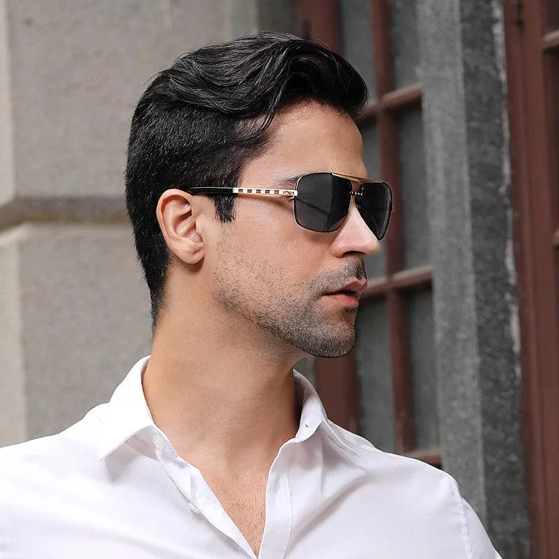 new mens retro square pilot sunglasses designer brand men sun glasses