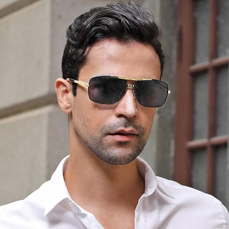 new mens retro square pilot sunglasses designer brand men sun glasses