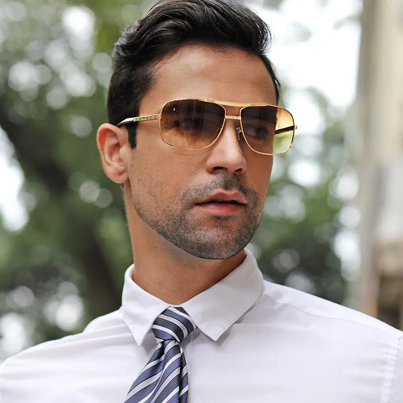 new mens retro square pilot sunglasses designer brand men sun glasses