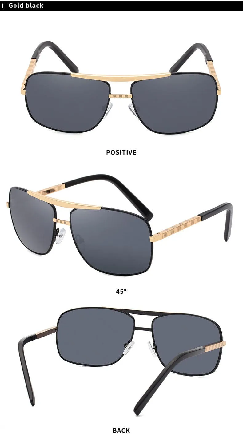 new mens retro square pilot sunglasses designer brand men sun glasses