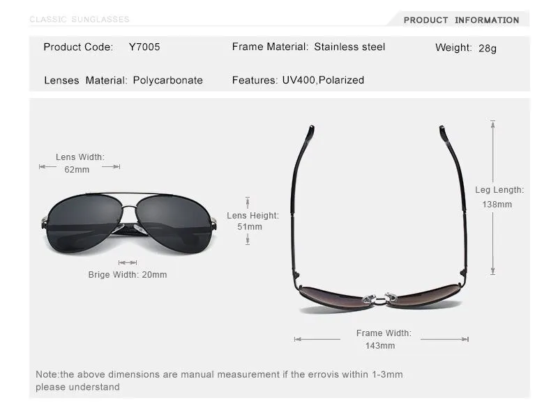 Oley Women's Oval Double Bridge Alloy Polarized Sunglasses Y7005