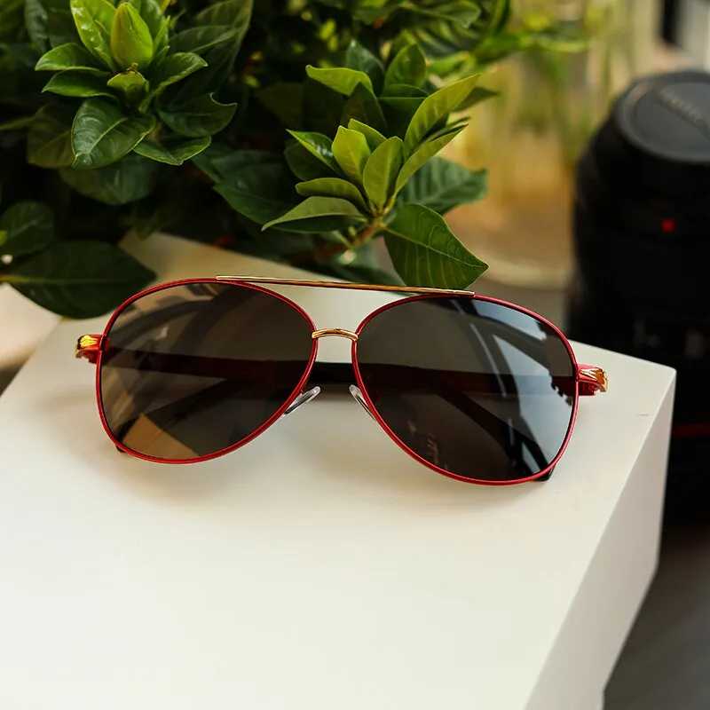 Oley Women's Oval Double Bridge Alloy Polarized Sunglasses Y7005