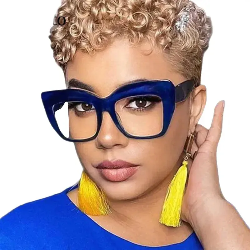 Oversized Square Frame Clear Glasses