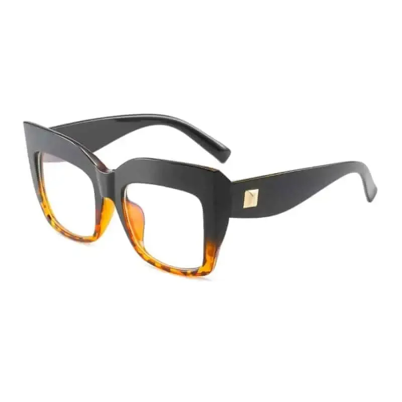 Oversized Square Frame Clear Glasses