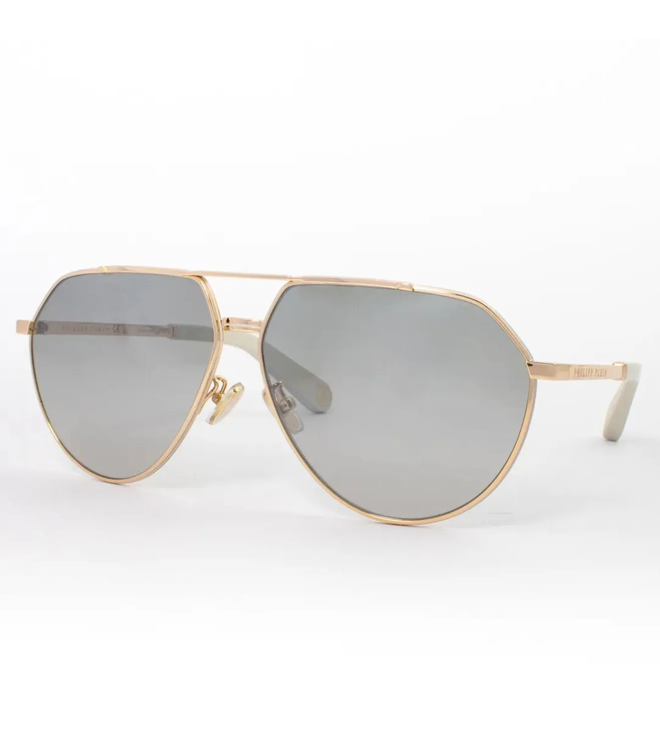 Philipp Plein Unisex Grey Aviator Sunglasses