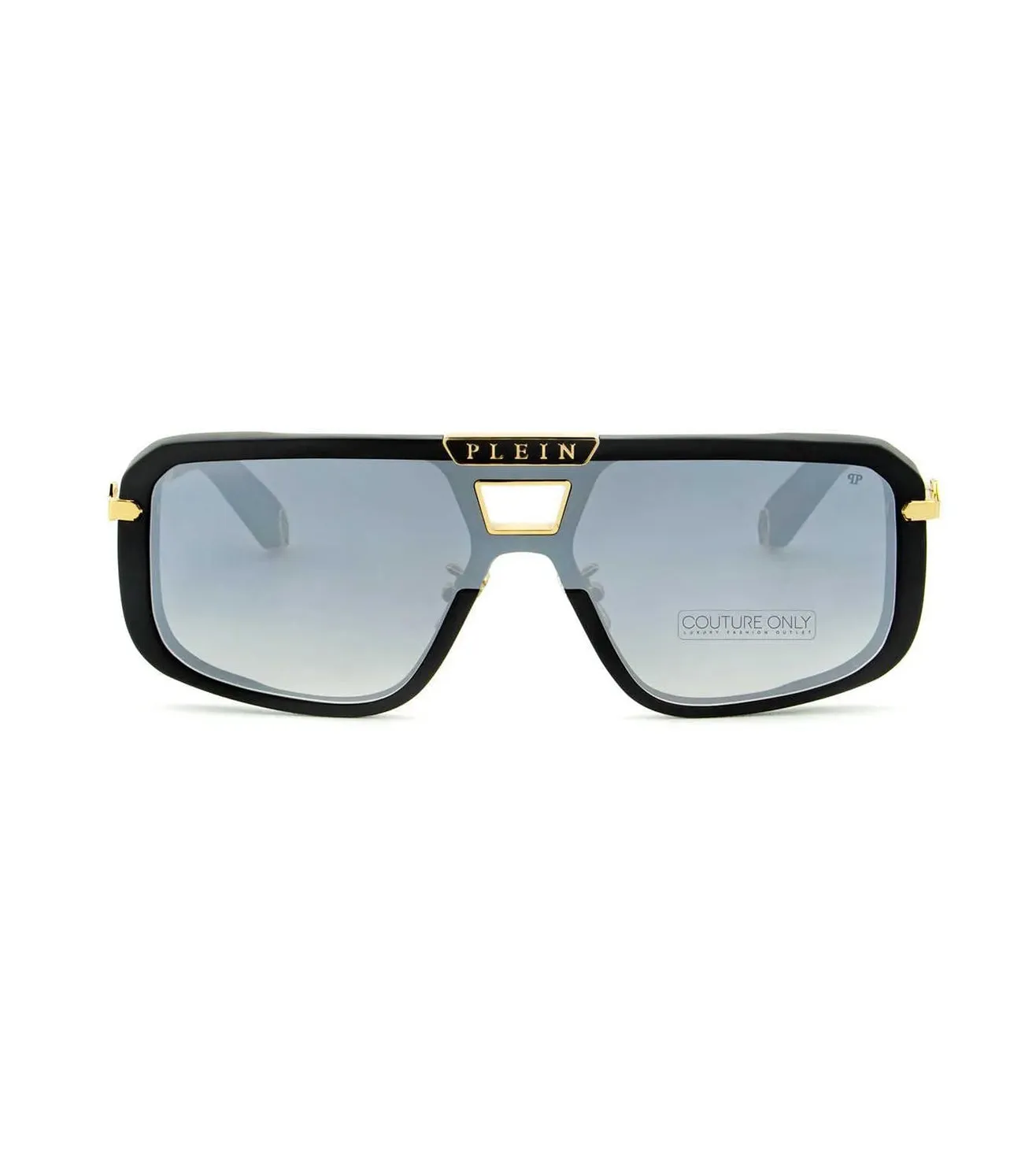 Philipp Plein Unisex Silver-mirrored Square Sunglasses