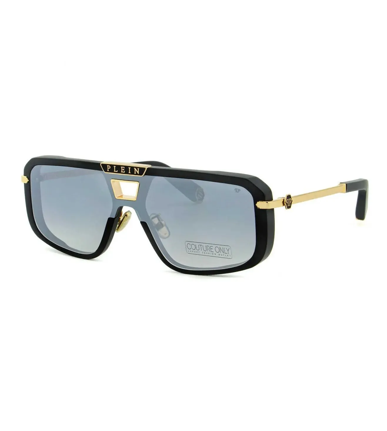 Philipp Plein Unisex Silver-mirrored Square Sunglasses