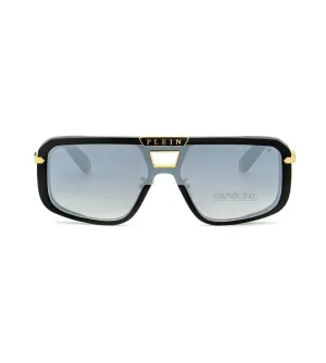 Philipp Plein Unisex Silver-mirrored Square Sunglasses