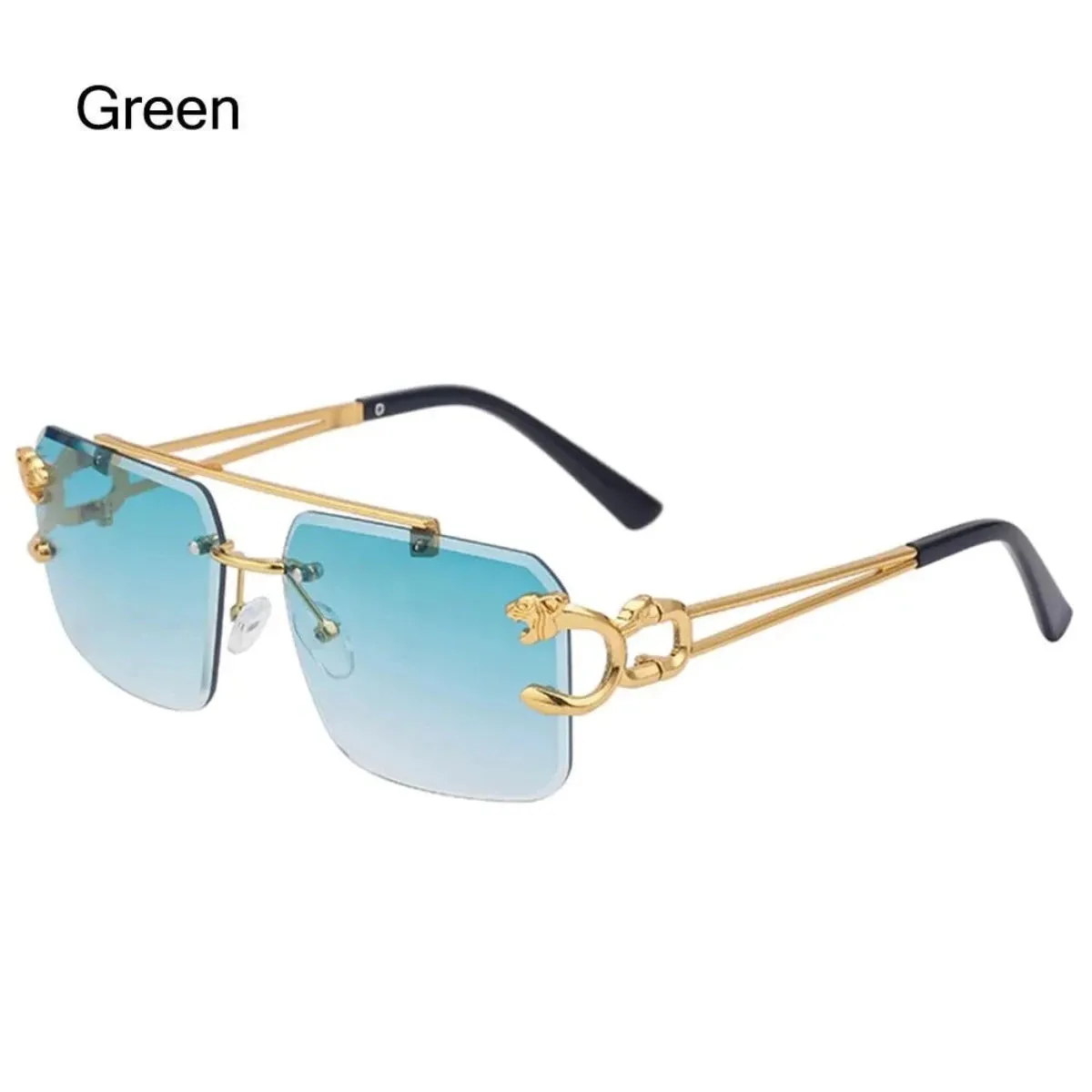 Retro Rimless Steampunk UV400 Sunglasses