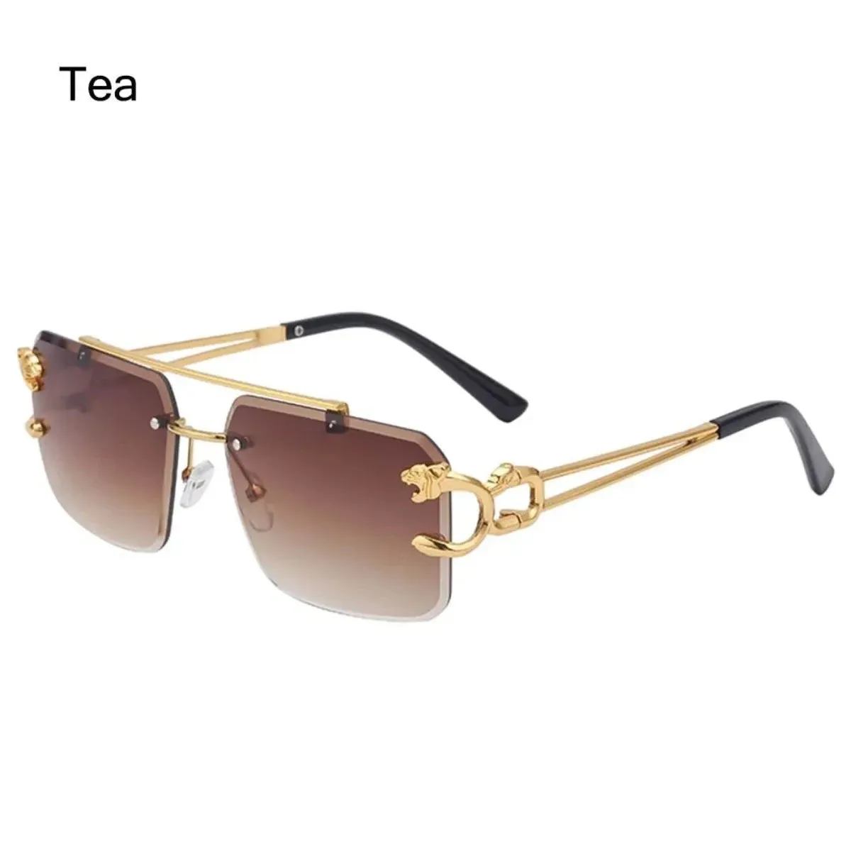 Retro Rimless Steampunk UV400 Sunglasses