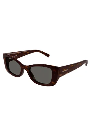 Saint Laurent Havana New Wave Sunglasses with Gray Lenses