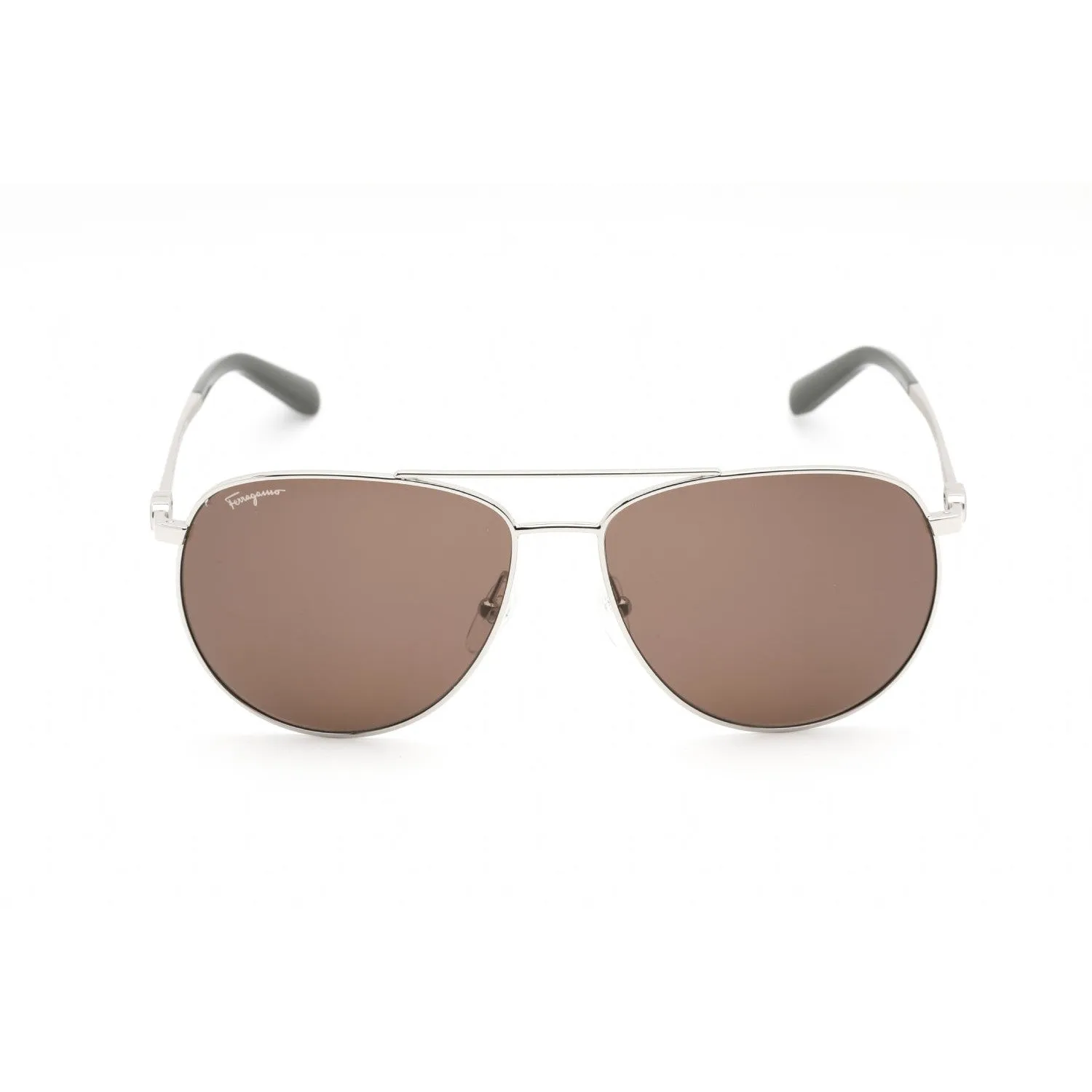 Salvatore Ferragamo SF157S Sunglasses Silver / Brown Polarized