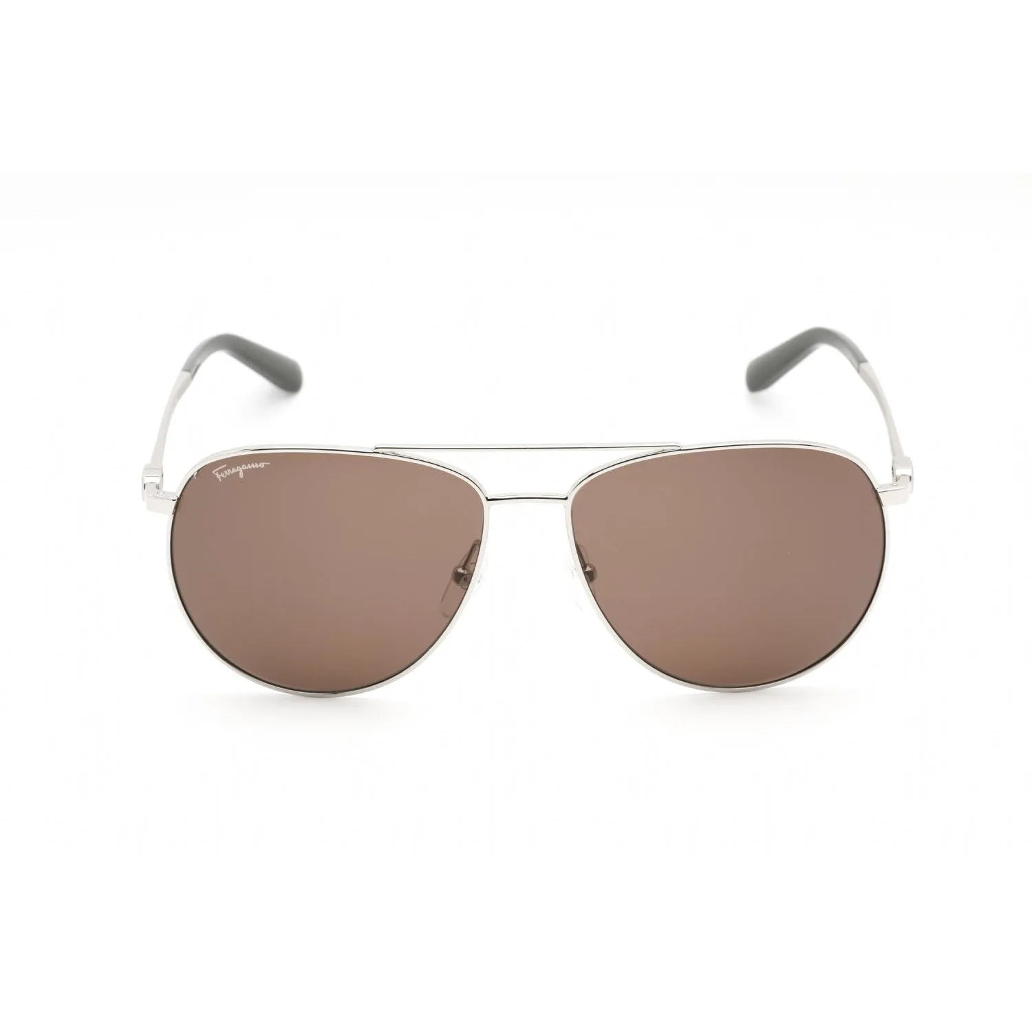Salvatore Ferragamo SF157S Sunglasses Silver / Brown Polarized