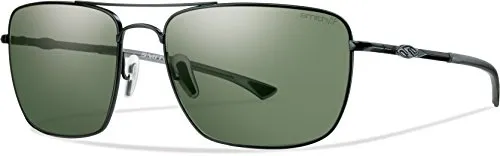 Smith Optics Audible Lifestyle Sunglasses, Matte Black Frame ChromaPop Polarized Grey Green Lens