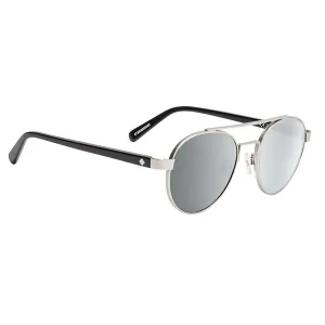 Spy Sunglasses Deco - Matte Silver/ Black Happy Grey Green W/ Mirror